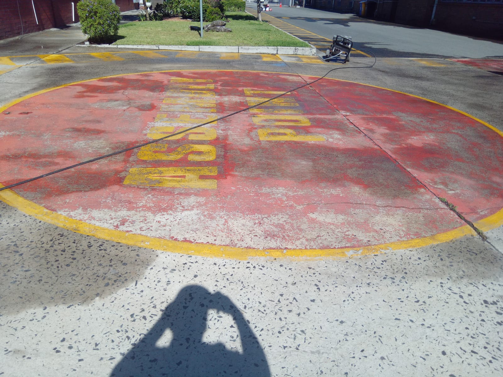 Industrial floor marking — assembly point